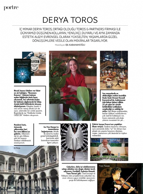 Derya Toros, Marie Claire Maison Dergisi’nin Portre Bölümünde