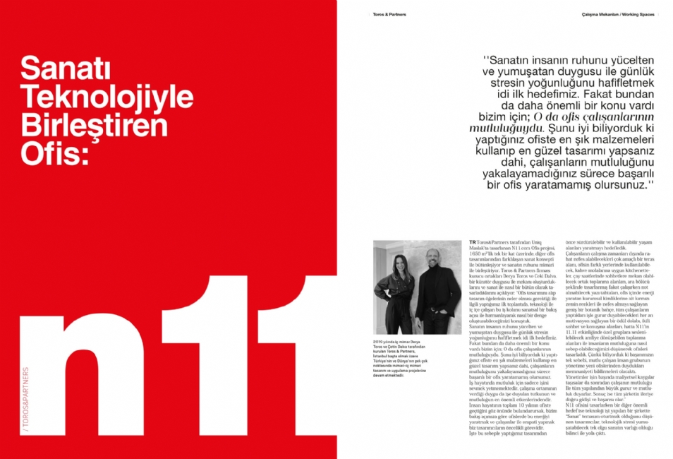  Toros and Partners, N11 Ofis Projesinde Sanat ve Mimarlığın Birleşimini Anlattı