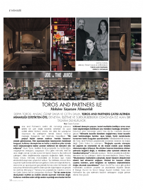 food in life gökmen sözen toros and partners interior design architecture restaurant f&b design hotel hospitality design 