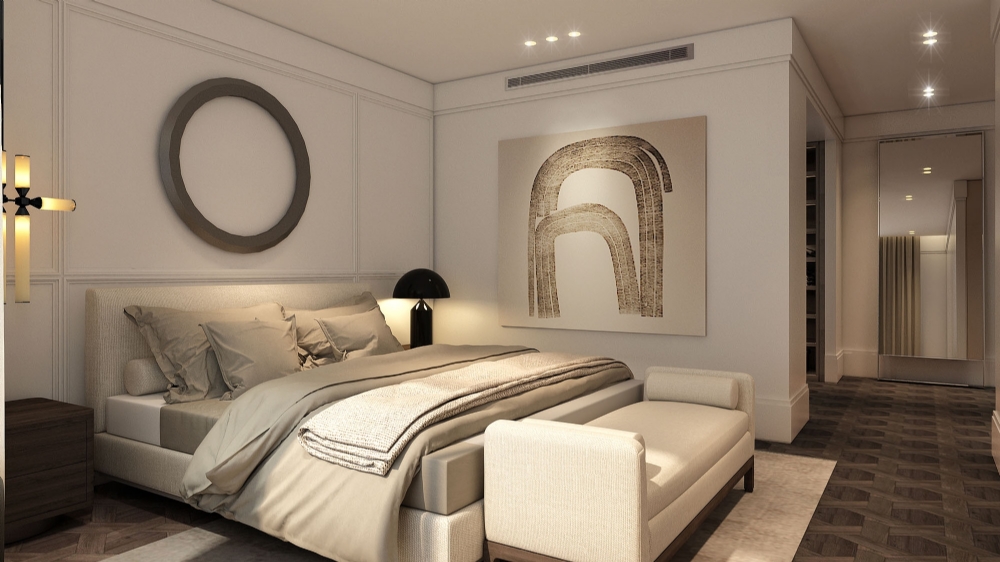 lüks yatak odası tasarımı modern iç mimari mimarlık oda tasarımı minotti yatak 