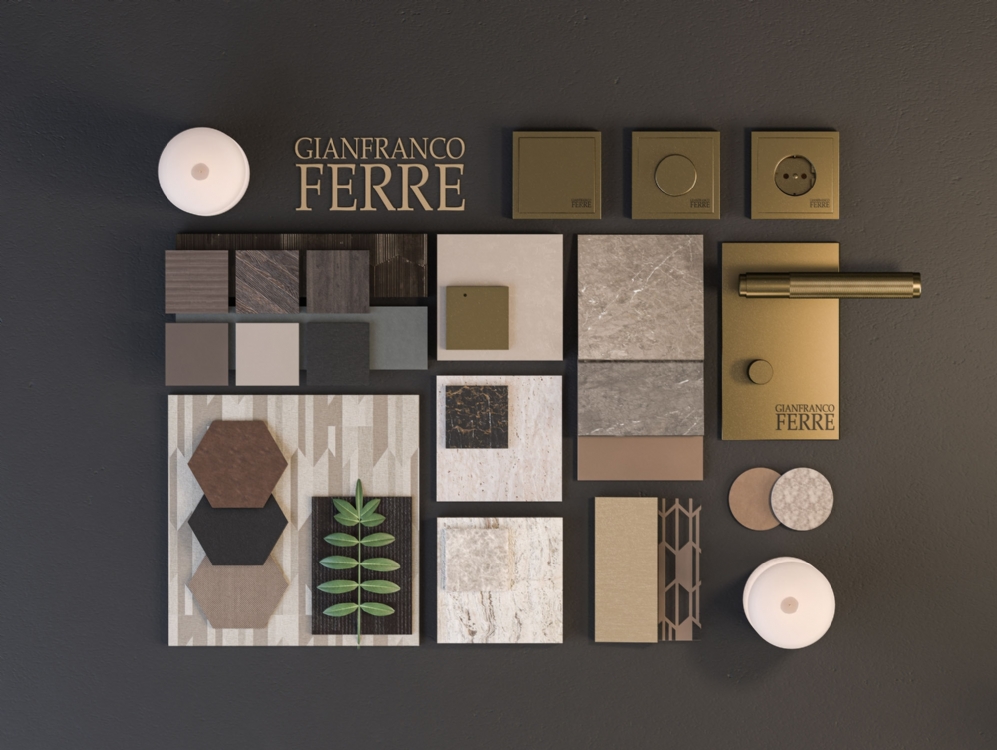 gianfranco-ferre-apartman-rezidans-daire-iç-mimari-tasarım-iç-mimarlık-materyal-numune-tahtası-duvar-kağıdı-toros and partners iç mimarlık istanbul