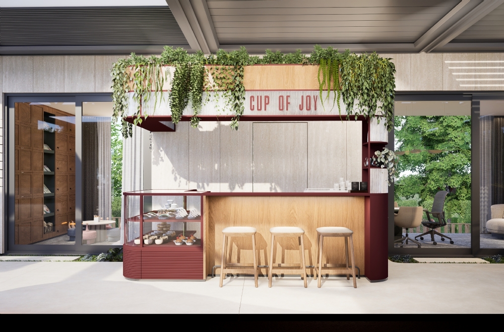 cup of joy coffee kahve kiosk KALYON Holding ION ion interior architecture mimarlık iç mimarlık firması tasarım satış ofisi sales office design peyzaj kalyon kentsel konut proje