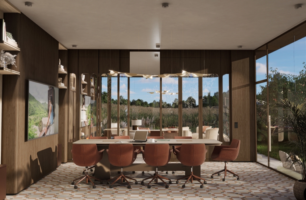 meeting room design beykoz interior architecture mimari iç mimari toplantı odası tasarımı bölücü duvar enne mobilya kalyon kentsel ION Riva Country gayrimenkul real estate villa projesi project