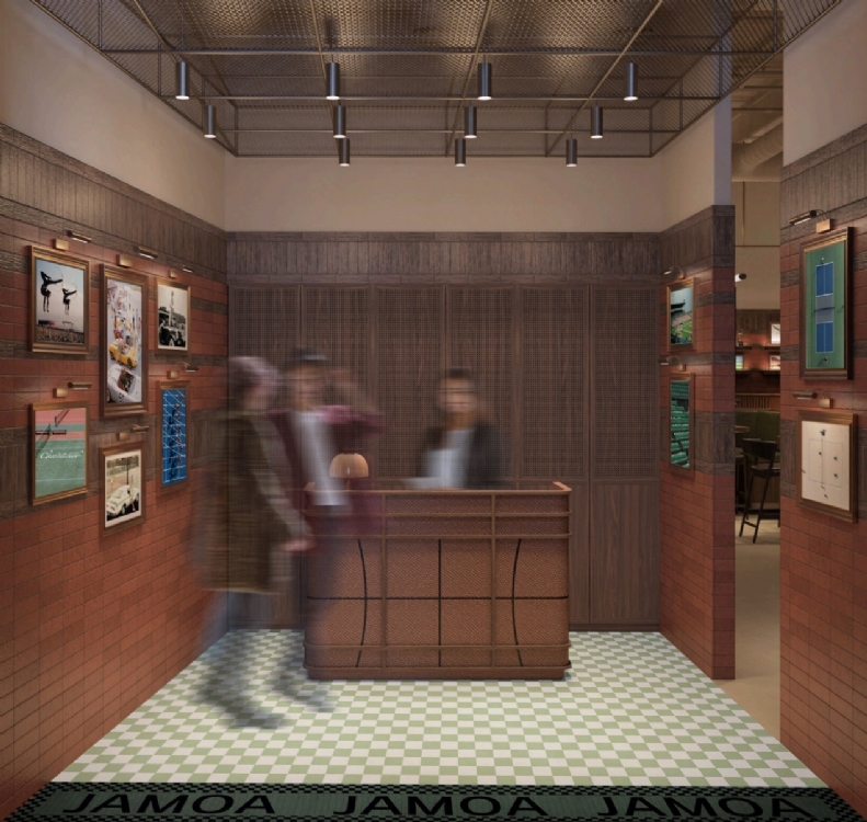 jamoa restaurant interior design architecture trilliant hotel sports bar gastropub entrance intercontinental hotel çalık holding toros and partners food and beverage