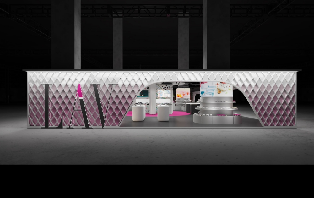 lav-cam-ambiente-frankfurt-fuar-standi-tasarimi-toros-and-partners-kinetik-cephe-pembe-sedefli-beyaz-gradyan-stand-tasarimi-cam-sergileme-fuar-mimari
