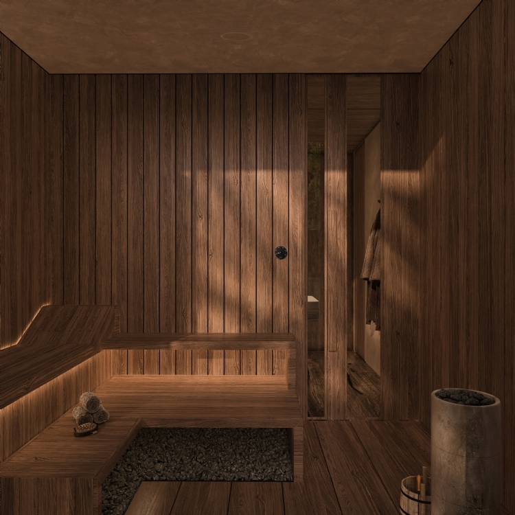 sauna iç mimari tasarım villa projesi istanbul