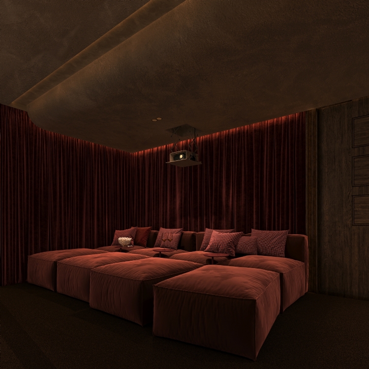 sinema odası hobi odası villa tasarımı iç mimarlık iç tasarım istanbul