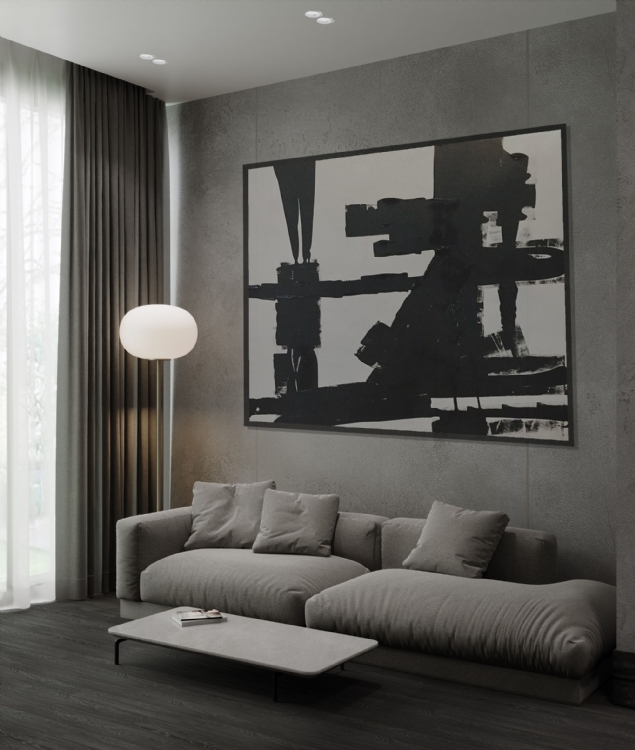 artwork tv corner interior architecture minimalist design modern