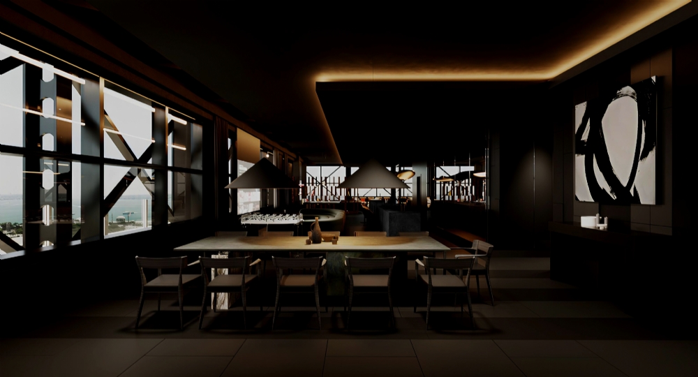 ritz carlton istanbul penthouse suzer plaza residential interior design toros and partners black concept luxury residence minimalist architecture custom furniture bosphorus view